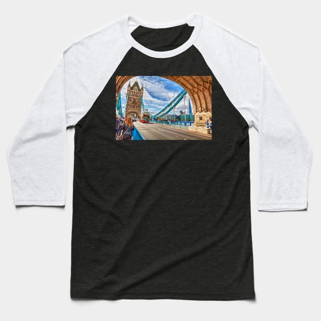 Tower Bridge And The London Shard Baseball T-Shirt by tommysphotos